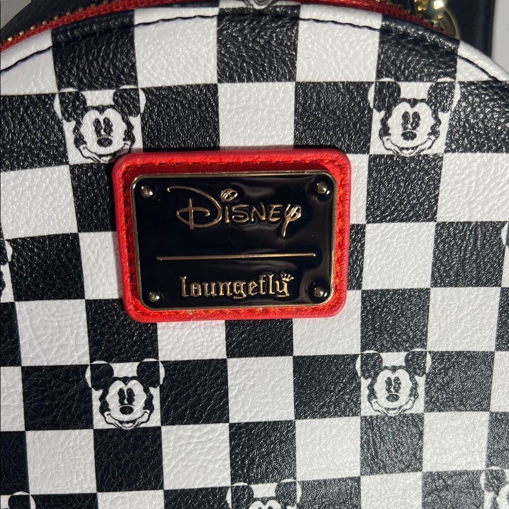 Loungefly Disney Black and White Checkered Mickey Backpack - Picture 3 of 16